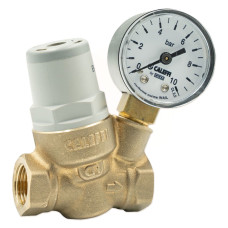 533230H Редуктор зниження тиску з манометром Ø3/8&Prime; латунь децинк. Max. 16 bar 0,8÷4,0 bar 80°С Caleffi S.p.a.