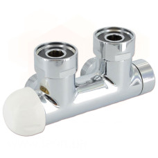 V37310BSX Вузел термостатичний TWIN F THERMO ХРОМ кутовий ЛІВИЙ Ø3/4&Prime; F (пласке ущільнення) x 3/4&Prime; EK 50 мм Carlo Poletti Srl