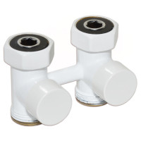 V72512EF Кран нижнього підключення FIRST PIASTRE БІЛИЙ прямий Ø3/4&Prime; F x 3/4&Prime; EK Carlo Poletti Srl