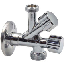 D902694 Кран подвійний кутовий для сантехприладів Ø1/2&Prime; х 1/2&Prime; х 3/4&Prime; VA Albertoni srl