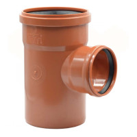 035165E Трійник редукційний (зовнішня каналізація) Ø160/110 87° PVC (Ral 8023) REDI s.p.a.