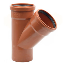 080125E Трійник редукційний (зовнішня каналізація) Ø125/125 45° PVC (Ral 8023) REDI s.p.a.
