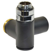 V110112E9005OSX Кран радіаторний трьохосьовий BLACK MATTE Ø1/2&Prime;x3/4&Prime; SX (лівий) COMBI CORNER (підкл. тену) Carlo Poletti Srl