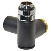 V110112E9005ODX Кран радіаторний трьохосьовий BLACK MATTE Ø1/2&Prime;x3/4&Prime; SX (правий) COMBI CORNER (підкл. тену) Carlo Poletti Srl
