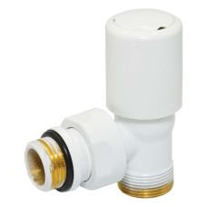 V140111EF Кран радіаторний кутовий БІЛИЙ корпус+штуцер Ø1/2&Prime; х 24-19 FIRST Carlo Poletti Srl