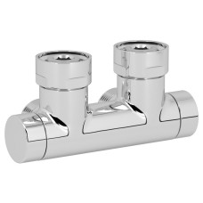 V48310B Вузел відсікаючий TWIN F ХРОМ кутовий Ø3/4&Prime; F (пласке ущільнення) x 3/4&Prime; EK 50 мм Carlo Poletti Srl