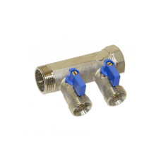 202C06050D Колектор з кульовими кранами Ø1&Prime; х 2 х 3/4&Prime;ЗР (blue/синій) I=45 мм BIANCHI F.LLI S.P.A.