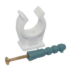 9-9702-010-00-01-01 Кліпса одинарна PP з забивним шурупом Ø10 (біла) Capricorn S.A.