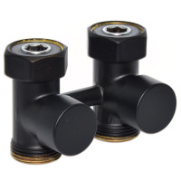 V72512EFS9005O Кран нижнього підключення FIRST PIASTRE BLACK MATTE прямий Ø3/4&Prime; F x 3/4&Prime; EK Carlo Poletti Srl