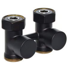 V72512EFS9005O Кран нижнього підключення FIRST PIASTRE BLACK MATTE прямий Ø3/4&Prime; F x 3/4&Prime; EK Carlo Poletti Srl