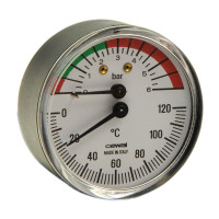 91548600 Термоманометр Ø63 1/2″ 0/120°С 6 бар фронтальний Cewal S.p.A.