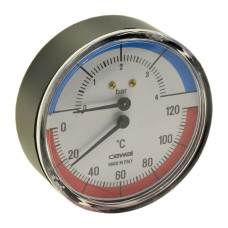 91558400 Термоманометр Ø80 1/2″ 0/120°С 4 бар фронтальний Cewal S.p.A.