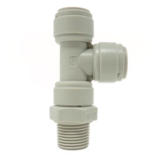 Трійник Ø1/4&Prime; (трубка) х Ø1/4&Prime; (трубка)х Ø1/4&Prime;ЗР  Polyacetal (HRST1/4-N02G) CDC Fluidtech Europe S.r.l