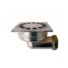 654P100 Трап горизонтальний латунний хромований 100 x 100 мм x Ø1 1/4&Prime; З Ghidini SpA