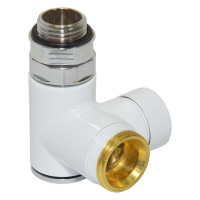 V110212EDX Кран відсікаючий трьохосьовий БІЛИЙ Ø1/2&Prime;x3/4&Prime; DX (правий) COMBI CORNER (підкл. тену) Carlo Poletti Srl