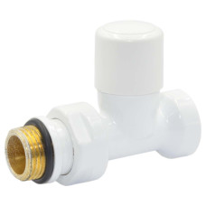 V140810EF Кран відсікаючий прямий БІЛИЙ корпус+штуцер Ø1/2&Prime; FIRST Carlo Poletti Srl