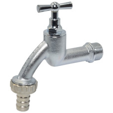 35701104 Кран поливочний вентильний з штуцером Ø1/2″ матовий хром PN8 0/+90°C Idrosanitaria Bonomi