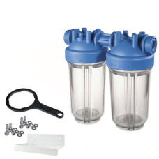 ZA1702711 Фільтр-колба DP BIG DUO TS (прозора) Ø1&Prime; IN (пластик) 10&Prime; 45°C 8,3 bar KIT Atlas Filtri s.r.l.