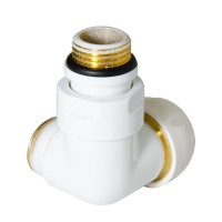 V75111EFSX Термоклапан трьохосьовий  БІЛИЙ Ø1/2″ х 24-19 SX (лівий) CORNER-THERMO Carlo Poletti Srl
