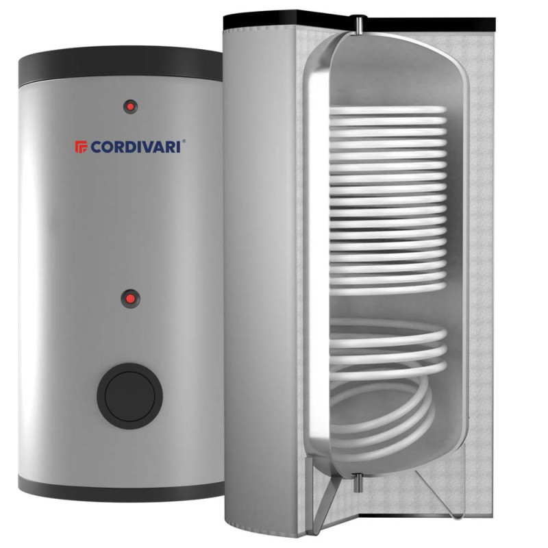 3134162320003 Бойлер 500 л BOLLY® 2 XL (2 теплообмінника, під`єднання по осі) WB (тверда незйомна ізоляція) POLYWARM® Cordivari srl