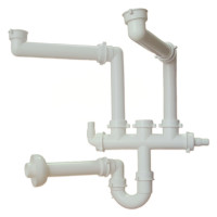 155P Сифон для подвійної мийки універсальний Ø40 x 1 1/2&Prime; Ghidini SpA