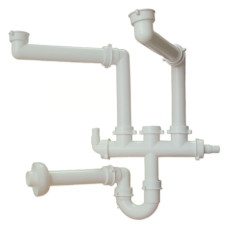 155P Сифон для подвійної мийки універсальний Ø40 x 1 1/2&Prime; Ghidini SpA