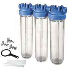 ZA1803711 Фільтр-колба DP BIG TRIO TS (прозора) Ø1&Prime; IN (пластик) 20&Prime; 45°C 8,3 bar KIT Atlas Filtri s.r.l.