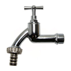 35701306 Кран поливочний вентильний з штуцером Ø3/4″ полірований хром PN8 0/+90°C Idrosanitaria Bonomi