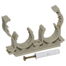 9-9841-025-00-01-04 Кліпса подвійна + шуруп PP з клямкою Ø25 (бежева) Capricorn S.A.