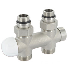 V37510QSB / V37512QSB Вузел термостатичний TWIN THERMO НІКЕЛЬ прямий Ø1/2&Prime; З x 3/4&Prime; EK 50 мм Carlo Poletti Srl