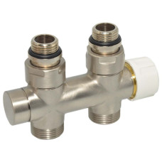 V37510JSB Вузел термостатичний TWIN THERMO BRUSH SILVER прямий Ø1/2&Prime; З x 3/4&Prime; EK 50 мм Cordivari srl