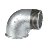 09225005 Коліно оцинковане (білий чавун) Ø1″ ВЗ 90° Berg Montana