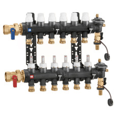 6716F1 Колектор з технополімеру Ø1″ В x 6 x 3/4″ З в сборі 5÷60°C 6 bar Caleffi S.p.a.