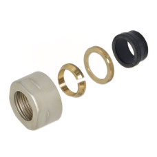 A58409L Гайка для мідної труби Ø15 мм x 24-19 SATIN NICKEL Carlo Poletti Srl