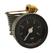 91400226 Капілярний манометр ID 52 P Ø52 1/4″ 6 бар (чорний корпус) L=1500 мм Cewal S.p.A.