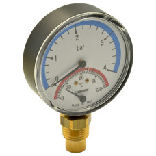 91568600 Термоманометр Ø80 1/2″ 0/120°С 6 бар вертикальний Cewal S.p.A.