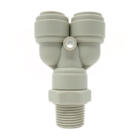 Трійник Y подібний Ø1/4&Prime; (трубка) х Ø1/4&Prime;ЗР х Ø1/4&Prime; (трубка) Polyacetal (HRWT1/4-N02G) CDC Fluidtech Europe S.r.l.