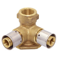 VS0131564 PEXAL BRASS Коліно (прес) прохідне настінне Ø20 (2,5) x 20 (2.5) x 1/2″ Valsir S.p.A.