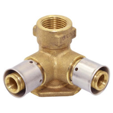 VS0131564 PEXAL BRASS Коліно (прес) прохідне настінне Ø20 (2,5) x 20 (2.5) x 1/2″ Valsir S.p.A.