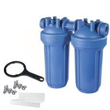 ZA1702712 Фільтр-колба DP BIG DUO AB (блакитна) Ø1&Prime; IN (пластик) 10&Prime; 45°C 8,3 bar KIT Atlas Filtri s.r.l.