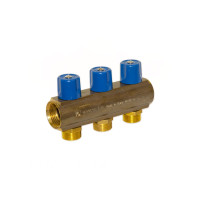 233E06050D Колектор з вентилями Ø1&Prime; х 3 х 3/4&Prime;ЗР (blue/синій) I=50 мм BIANCHI F.LLI S.P.A.