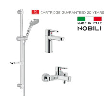 ABL00001CR Набір змішувачів  ABC ДЛЯ ДУШУ/ВАННИ 3 в 1 (ванна + умивальник + стійка з лійкою та шлангом) CARLO NOBILI SPA (Італія)