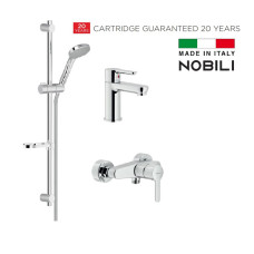 ABL00002CR Набір змішувачів ABC ДЛЯ ДУШУ 3 в 1 (душ + умивальник + стійка з лійкою та шлангом)  CARLO NOBILI SPA (Італія)