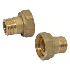 F622R001 Штуцер-адаптер латунний (пара) Ø3/8&Prime; х 1/2&Prime; ЗВ FP Pattaroni