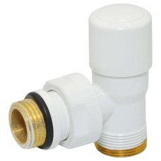 V140211EF Кран відсікаючий кутовий БІЛИЙ корпус+штуцер Ø1/2&Prime; х 24-19 FIRST Carlo Poletti Srl