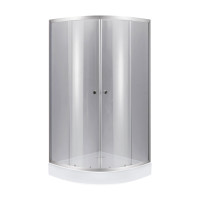 Lidz Набор: Душевая кабина Latwa SC90x90.SAT.LOW.DGR, полукруглая, стекло тонированное 4 мм + Душевой поддон Kapielka ST90x90x14