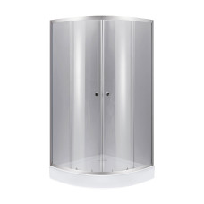 Lidz Набор: Душевая кабина Latwa SC90x90.SAT.LOW.DGR, полукруглая, стекло тонированное 4 мм + Душевой поддон Kapielka ST90x90x14