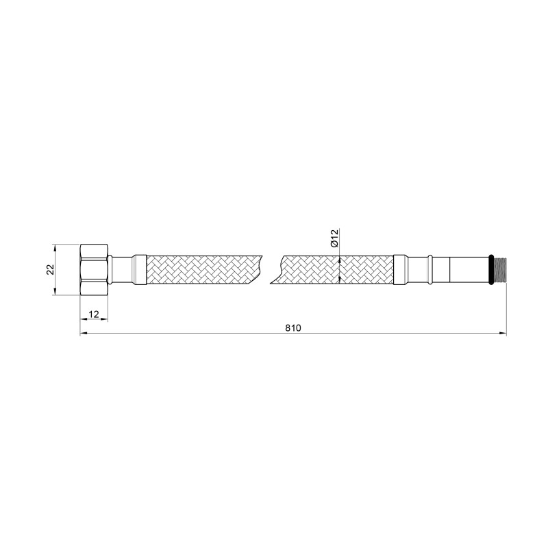 Гнучка підводка для води Thermo Alliance Standart М10 80 см (пара) SD396W80