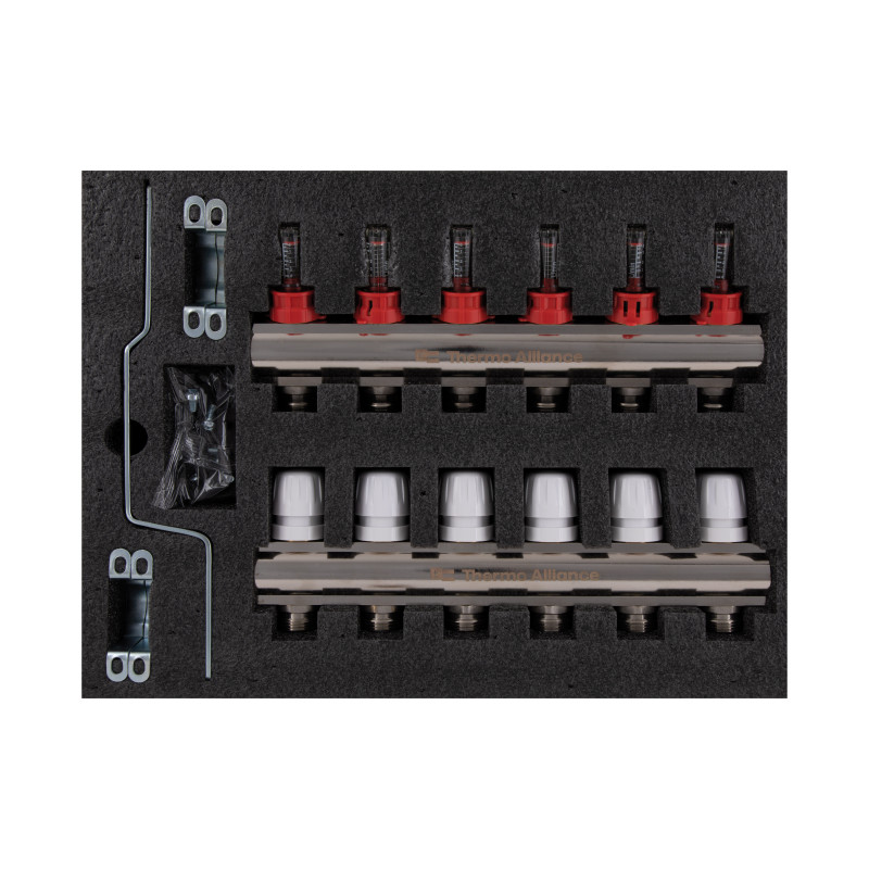 Колектор з витратомірами Thermo Alliance Standart 1" 6 виходів SD235W6