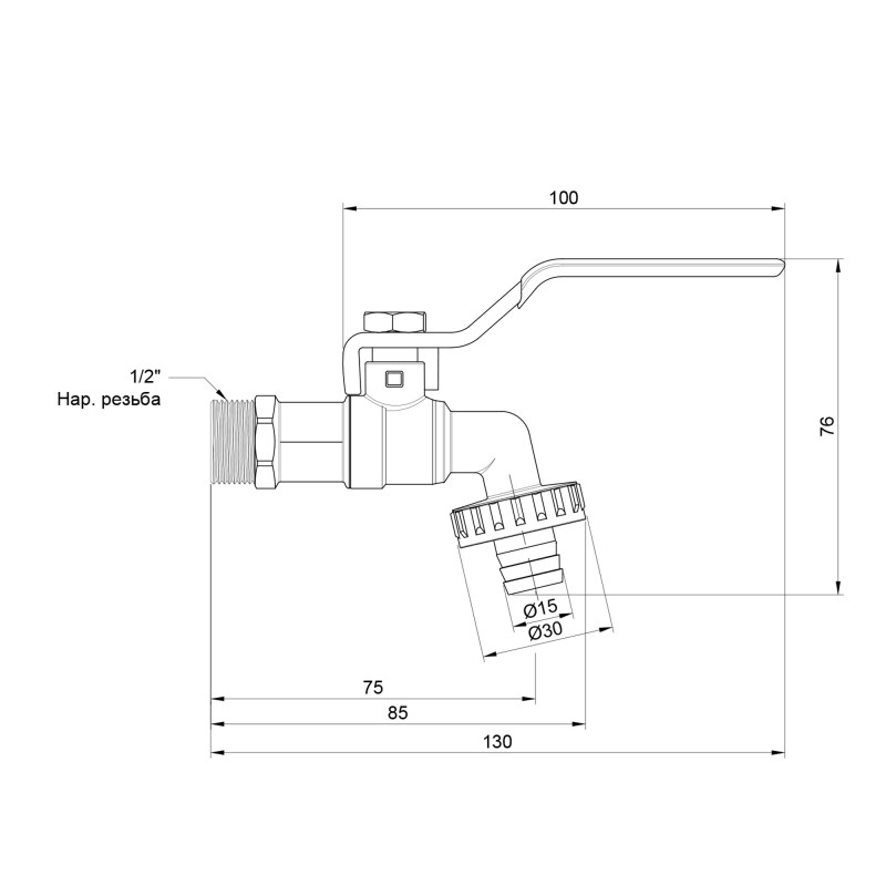 Кран поливальний Thermo Alliance Base 1/2" ЗР SV140W15